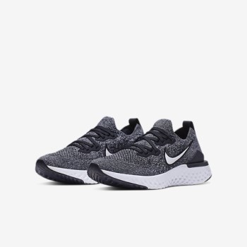 Nike Epic React Flyknit 2 - Nagyobb Gyerek Futócipő - Fekete/Fehér/Fehér